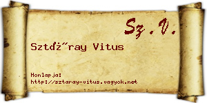 Sztáray Vitus névjegykártya